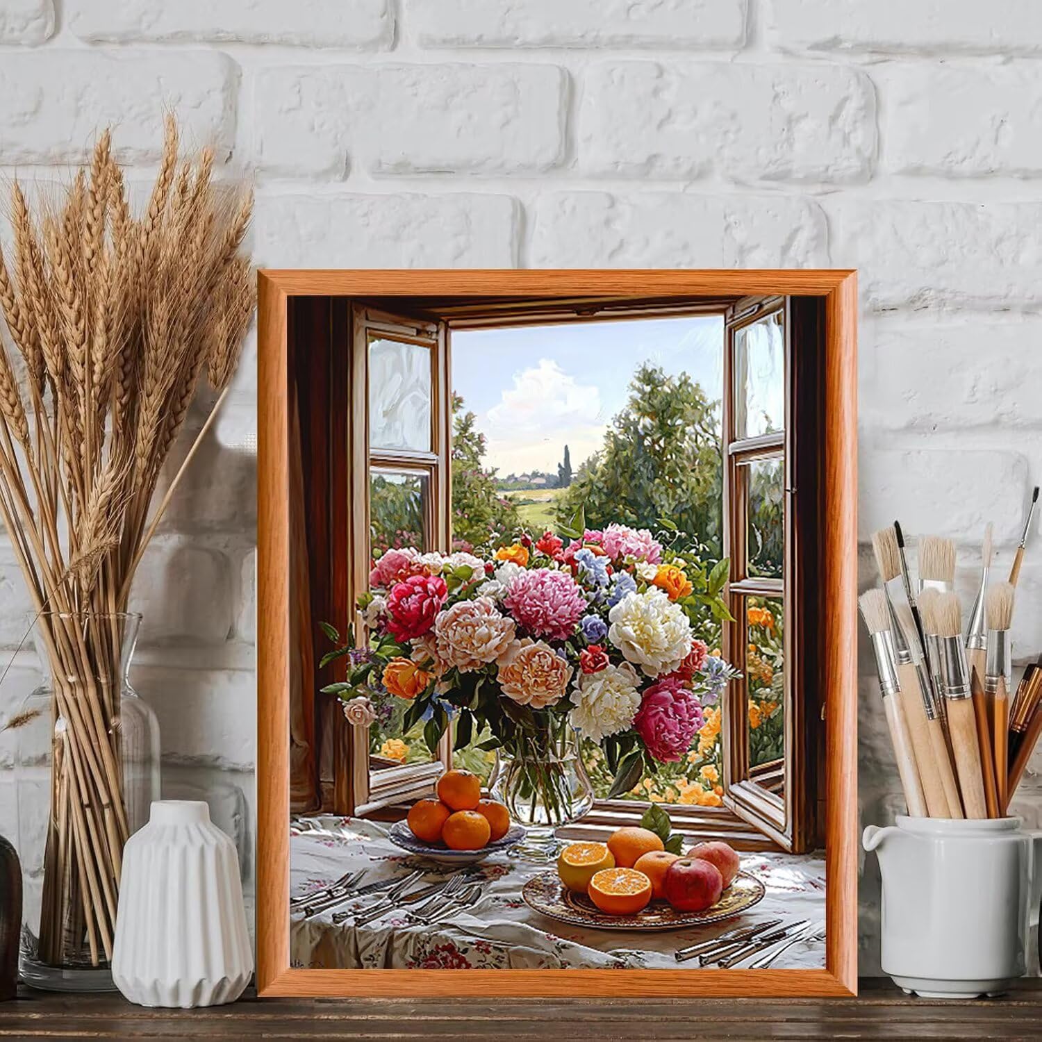 WEISHIWE Vaso floreale Dipingere con i Numeri per Adulti, 70x90cm a-410 | Paint by Numbers Kit con Pennelli e Acrilico Pigmento, Fai da te Olio La Pittura di Numeri Kit, Decora la Casa, senza Cornice