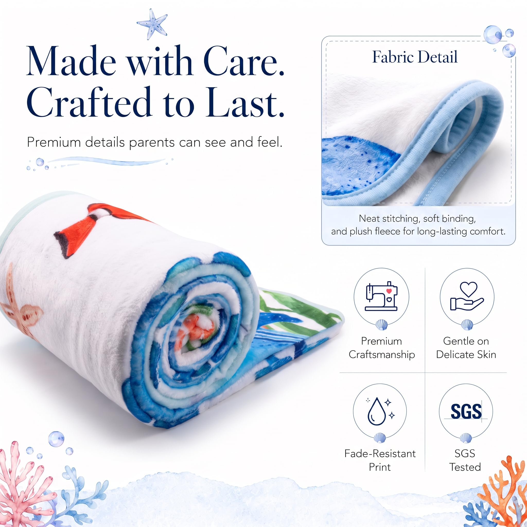 Manta de hito para bebé, diseño original, manta mensual de hitos para niños y niñas, manta de accesorios de fotografía para bebé, 60 x 40 pies, mundo oceánico