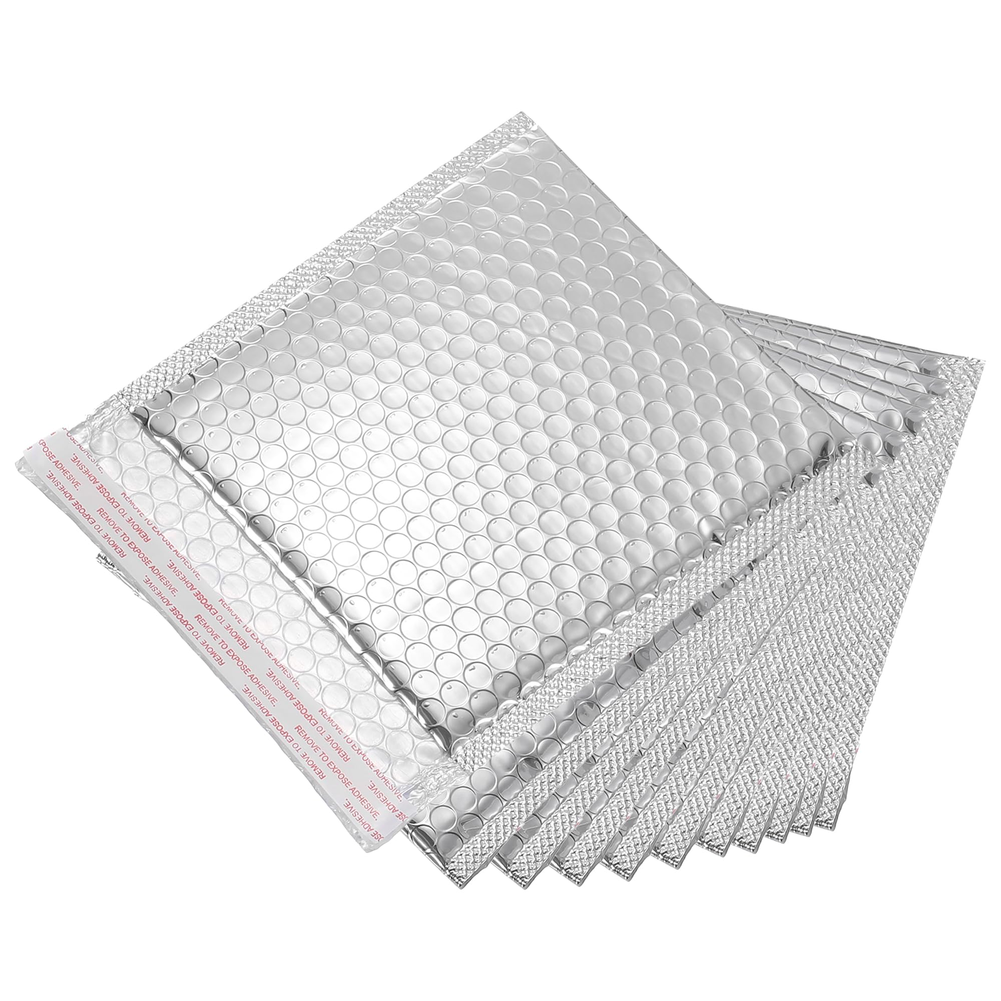 sourcing map Thermal Bubble Mailer, 7.1 × 7.1 Inch Silver Self Seal Cool Bubble Mailers Foil Mailing Envelopes for Books,Food,Cosmetics, Pack of 10