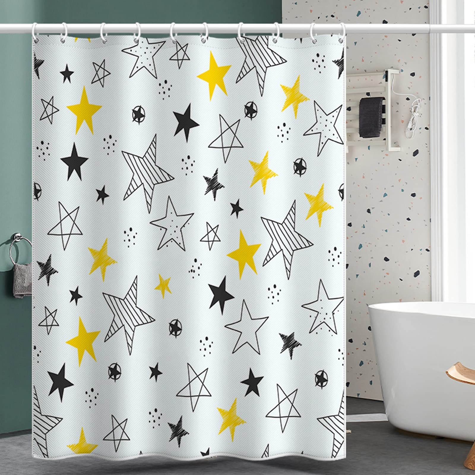Rideau douche polyester haut de gamme KnSam 150x200 cm à finition soignée