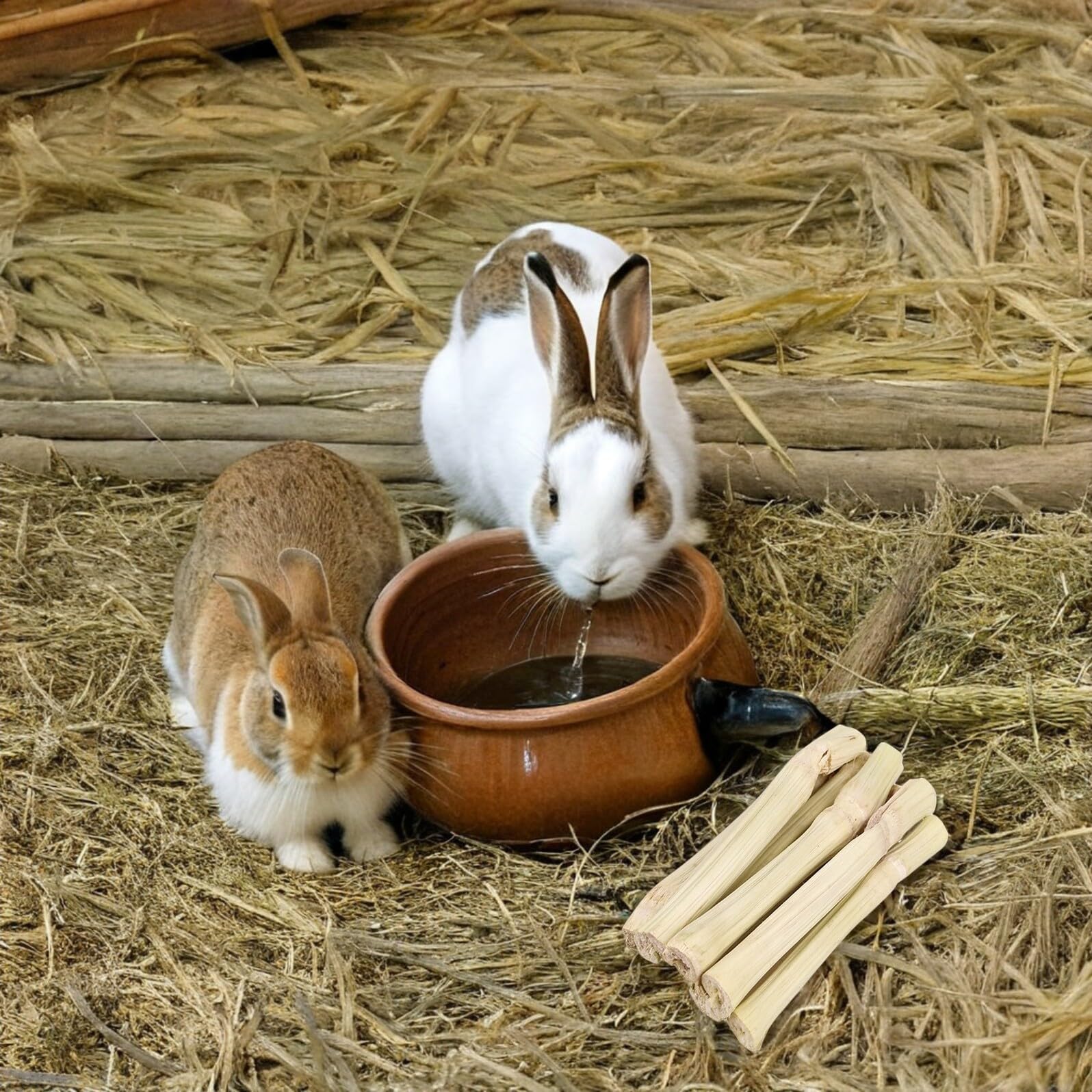Bâtonnets à Mâcher pour et Rongeurs de Bambou Doux pour Dents Jouets de Mâchonnement pour Hamsters Chinchillas Cobayes Réduit Ennui et Favorise Hygiène Dentaire des Petits Animaux