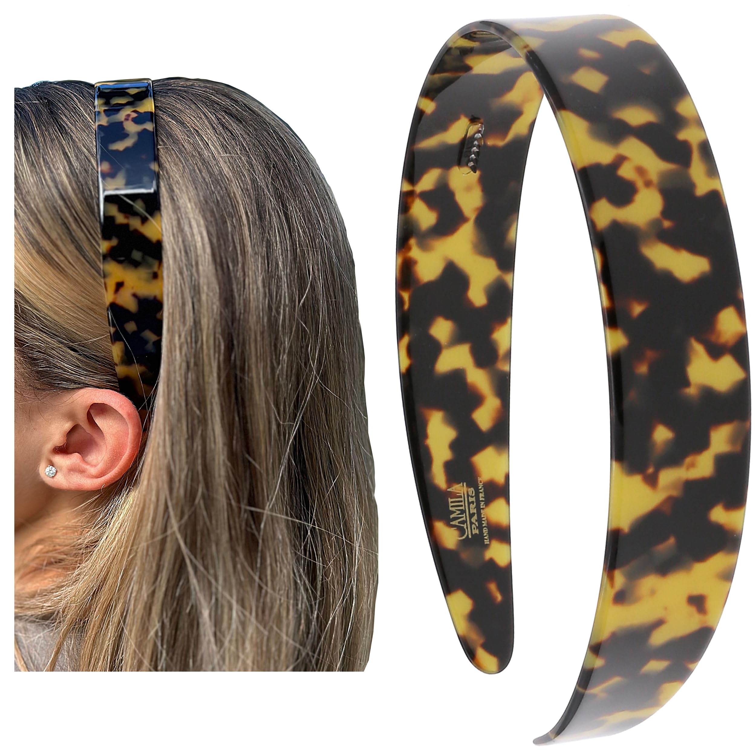 Camila Paris CP3879 - Fascia per capelli da donna, realizzata a mano, Tokyo, con presa forte, molto flessibile, antiscivolo e resistente, realizzata in Francia