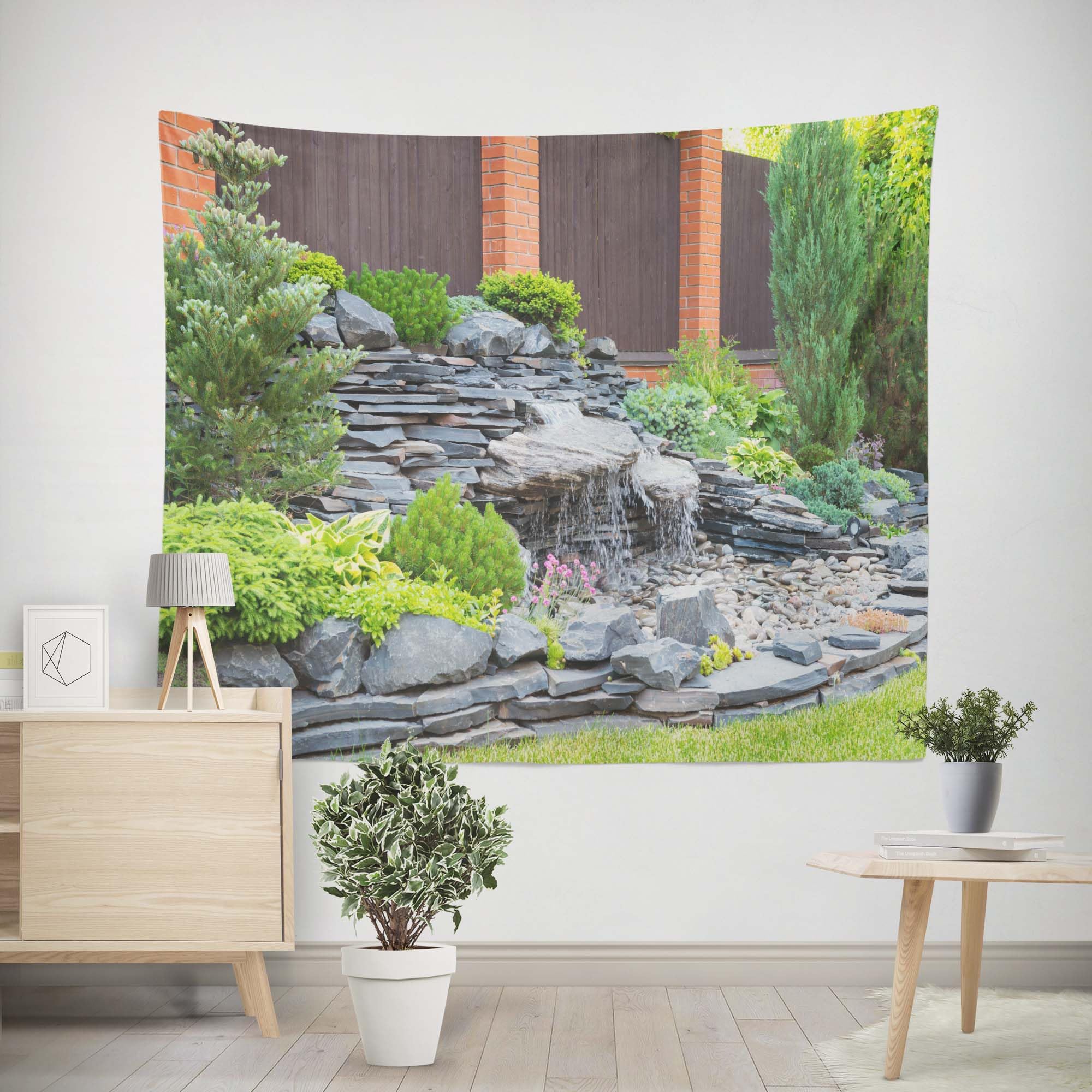 EHOMERY Wall Cloth Poster Large Tapestry Wall Hanging Japanese Garden Tapestry Room Decor Wall Covering Removable Living Room Bedroom Wall Hanging Decor 100x70cm