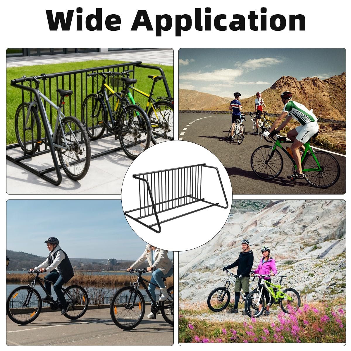 Commercial Grid Bike Rack-59" Length Single & Double Sided 10 Holders Floor Bike Parking Rack Stand, Bicycle Storage Stand for Garage,Store,School,Park Storage & Universities Power Coated Steel