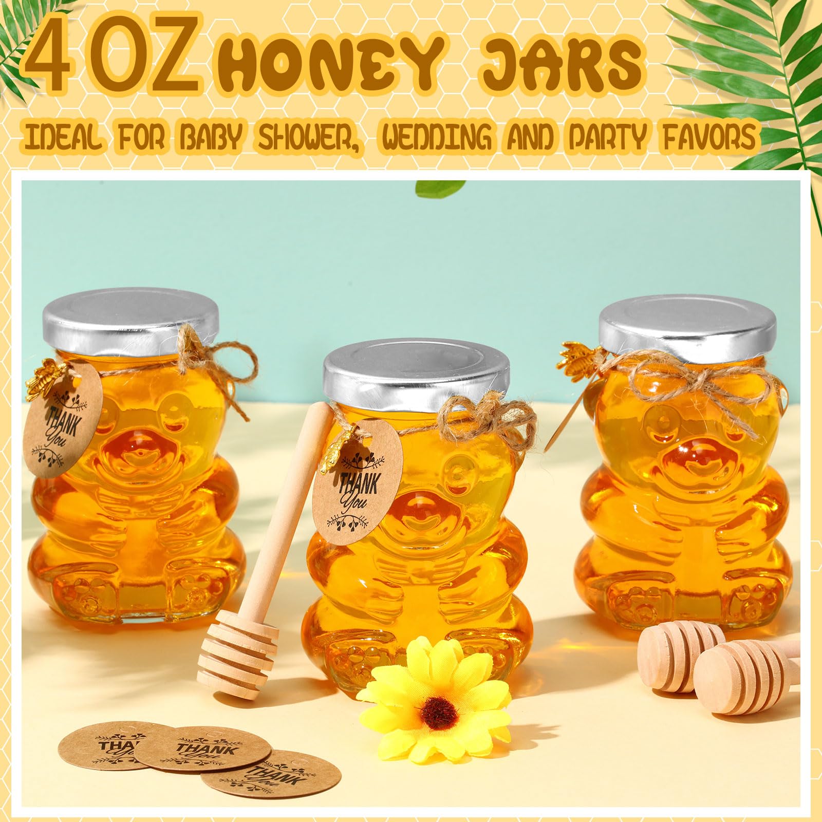 Amazon.com: Pickmesh 24 Set 4 oz Bear Shaped Rosh Hashanah Glass