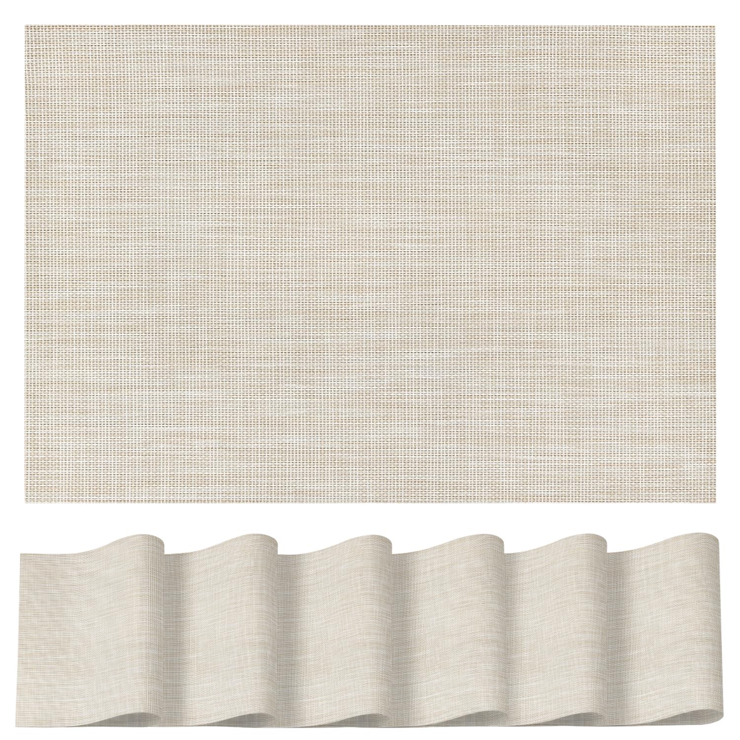 Artoid Mode Beige Woven Vinyl PVC Set of 6 Placemats