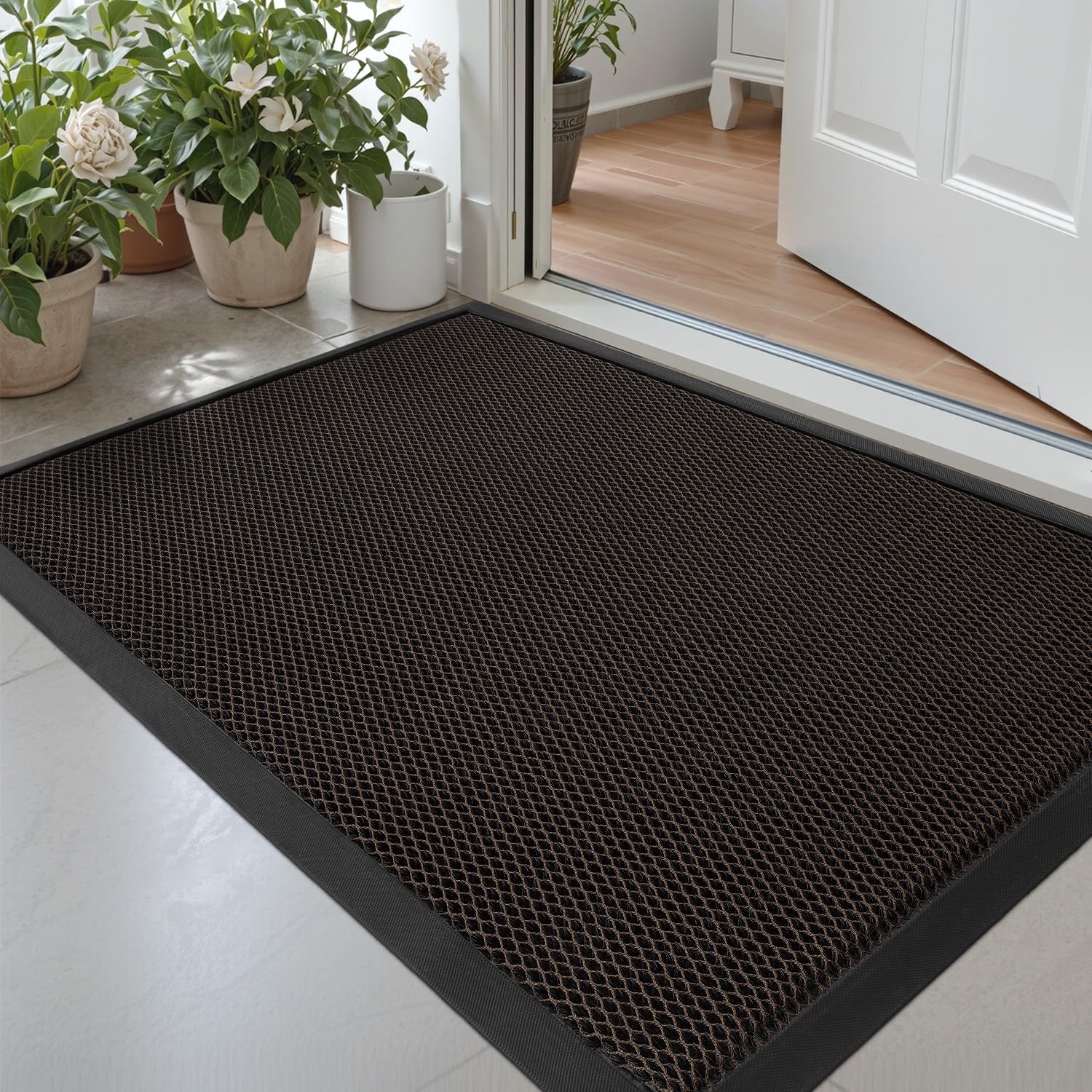 DEXI Door Mat 43 x 76 cm, Non-slip Dirt Trapper Doormats Outside