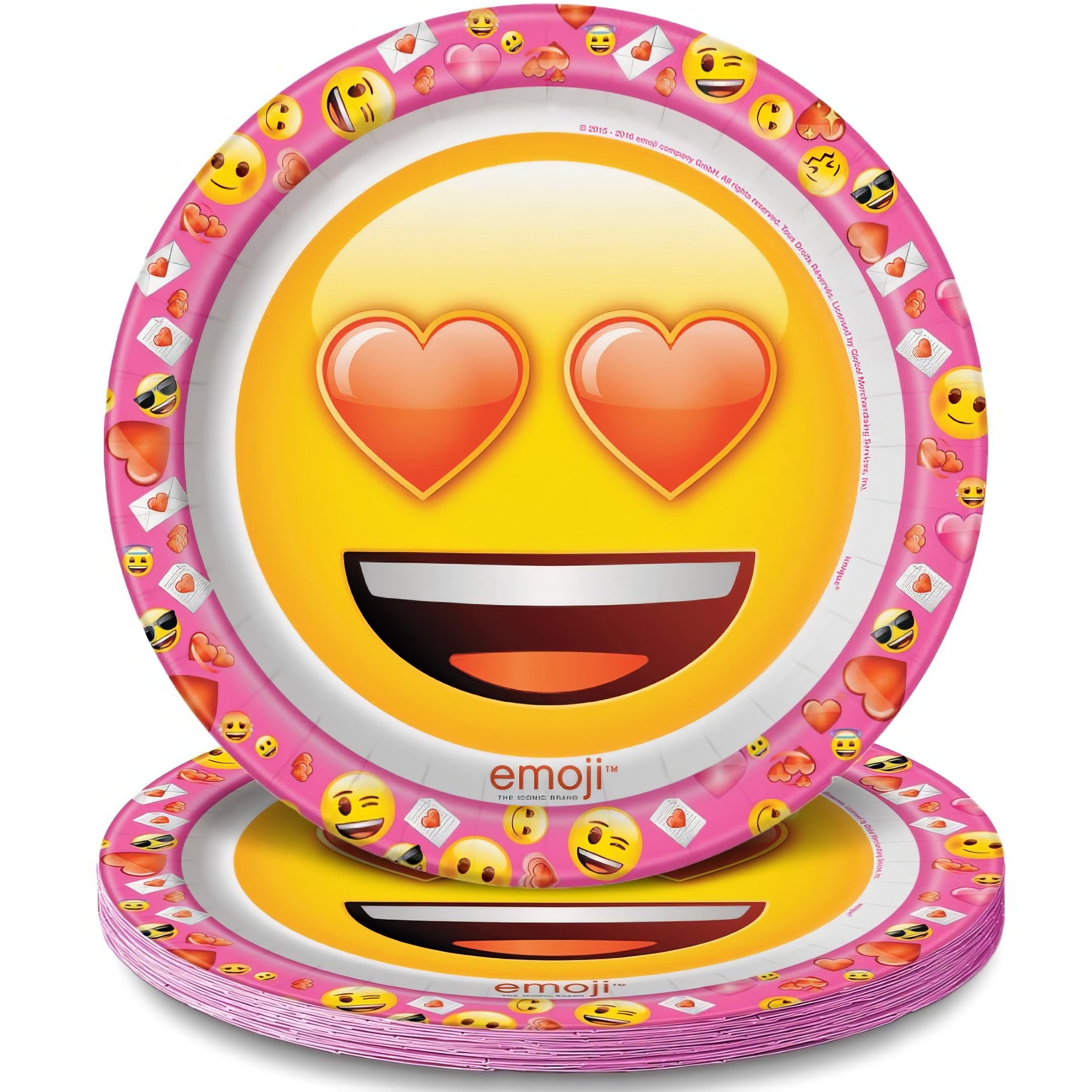 Valentine's Day Emoji Dinner Plates, 8ct