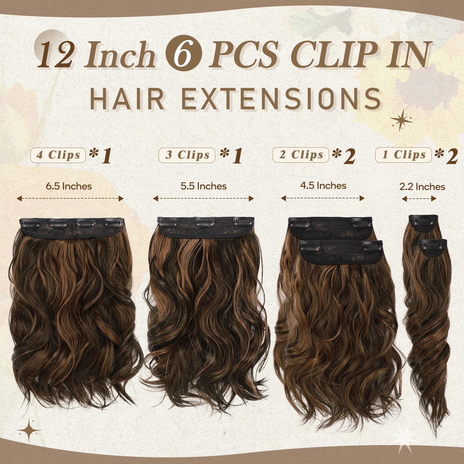 Amazon.com : BARSDAR Short Wavy Clip in Hair Extensions - 12  display picture 3
