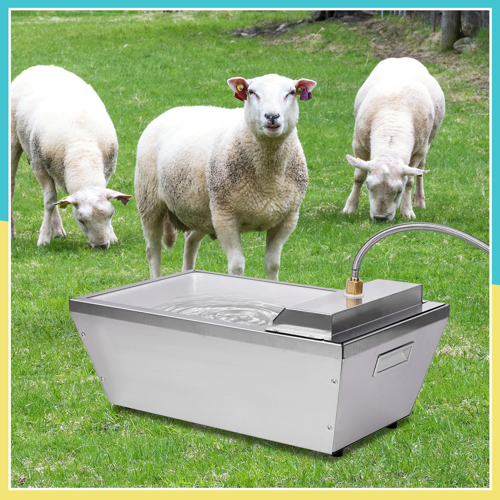 Automatischer Wassertrog für Nutztiere, 13L Metall-Wasserspender für Hunde, selbstfüllender Wasserspender mit großem Fassungsvermögen für Pferde, Ziegen, Schafe und Haustiere