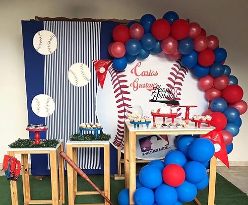 Miniatura 5 de AHAORAY Decoración para pastel de béisbol de feliz cumpleaños, suministros de decoración de fiesta de béisbol con purpurina negra, perfecto para