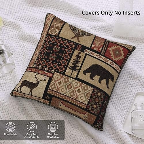 Miniatura 6 de Juego de 2 fundas de almohada cuadradas de 18 x 18 pulgadas, fundas de almohada decorativas de terciopelo suave, fundas de cojín cuadradas (17.7 x