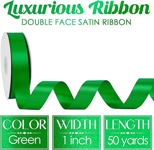 Vista 519 de MEEDEE Orange Satin Ribbon - 1.5 inch Double Faced Satin Ribbon, 50 Yards - Neon Tangerine - For Christmas, Thanksgiving, Halloween, Weddings