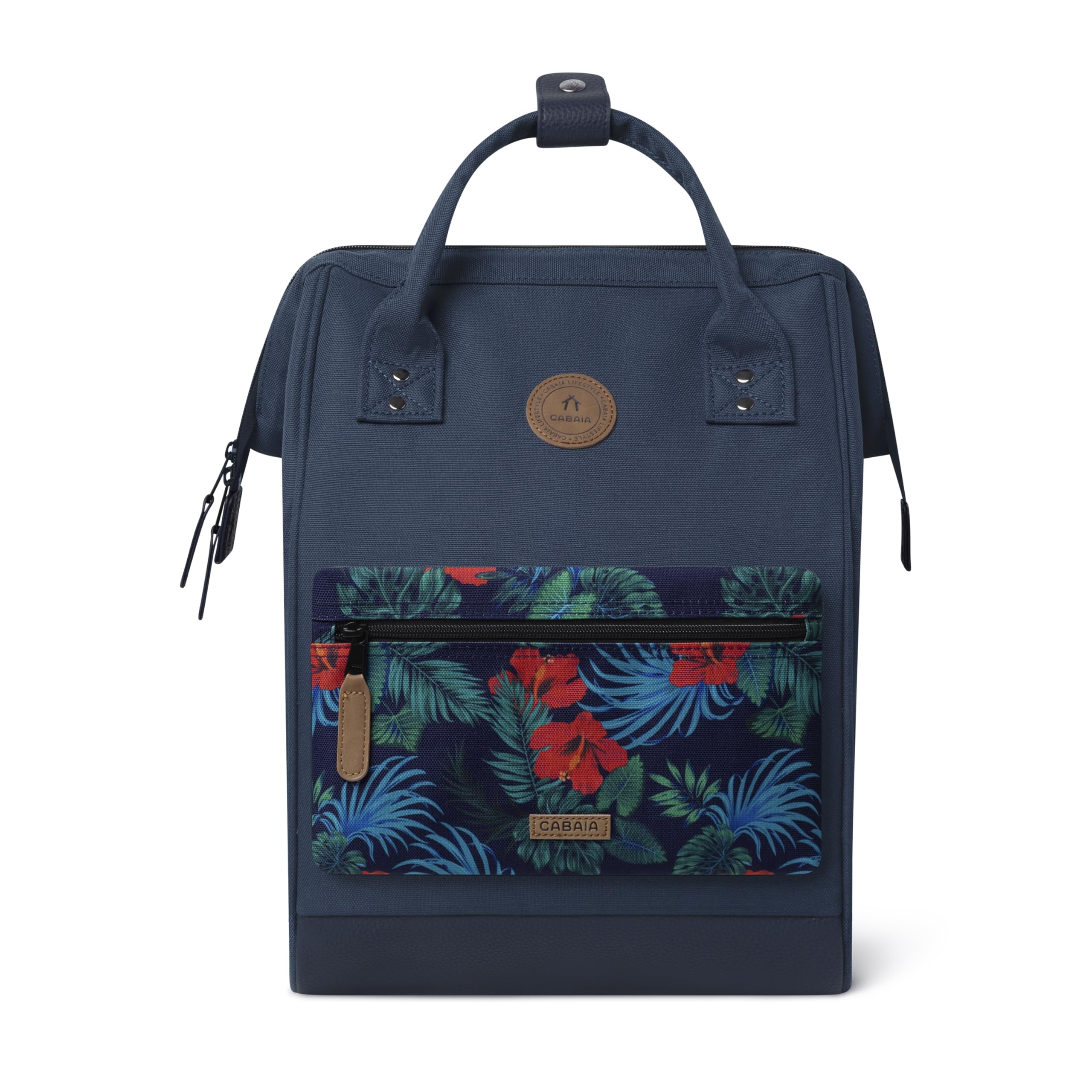 Cabaïa - Adventurer Rucksack Reykjavik Medium 18L - Wasserabweisend - Laptopfach bis zu 13 Zoll - 2 Vordertaschen - vegan zertifiziert - Rucksack für Reisen und Arbeit, Damen & Herren - Blau