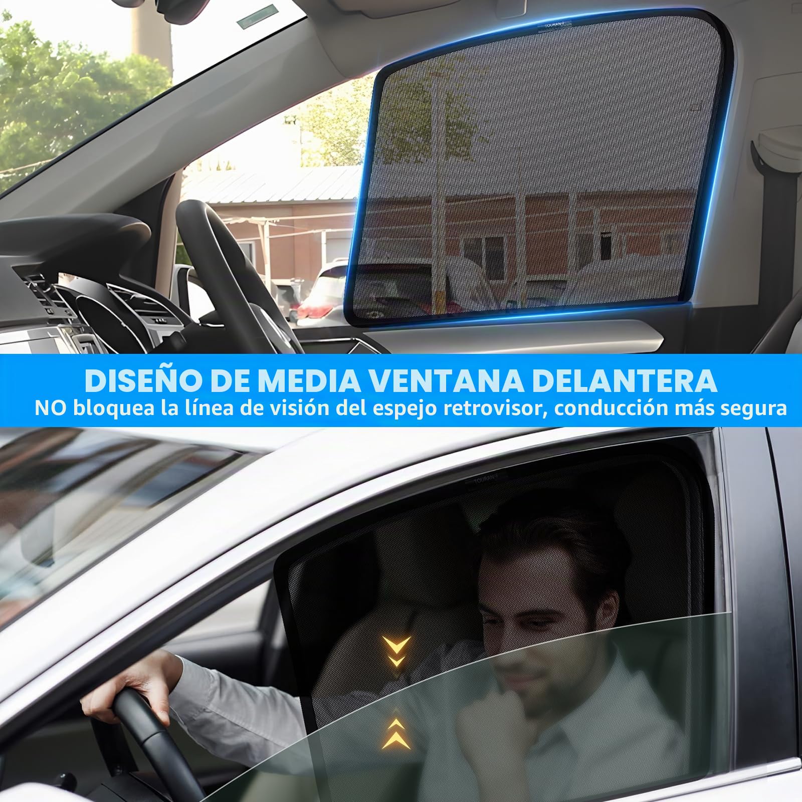XCBYT Parasol Coche Compatible con VW Tiguan II 2016-2024, Oscurecedor Ventana Coche, Protector Solar para Ventanas de Coche, Magnetico Ventanas Laterales, Transpirables, 4 Unidades