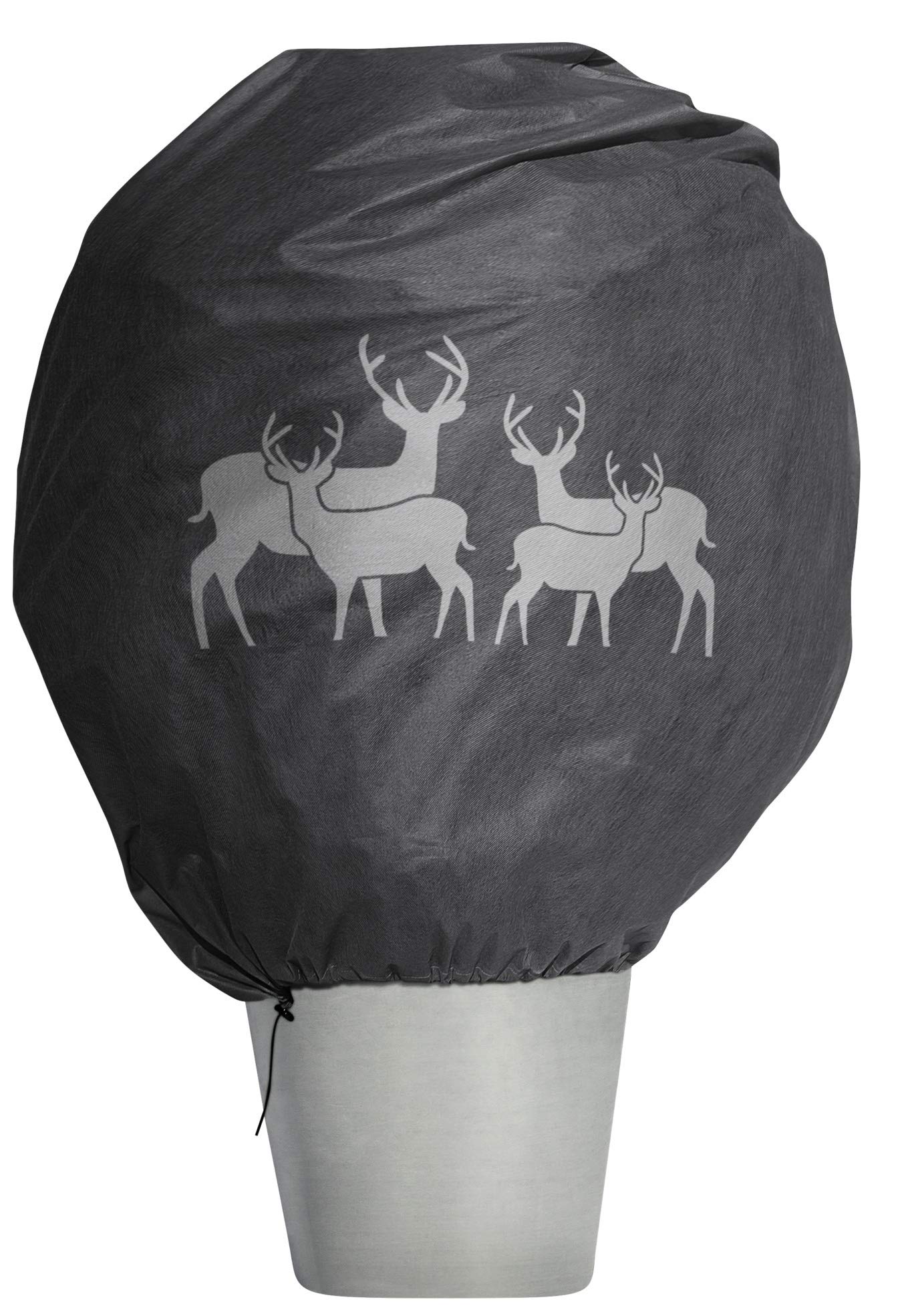 Windhager Zimowa dekoracyjna osłona z włókniny Protect XL, ochrona przed zimnem, mrozem, włóknina ogrodowa, z motywem jelenia, rozmiar XL, 1,1 x 1,1 m, antracyt, 07396