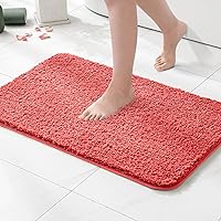 Vista 88 de MIULEE Alfombras de baño naranjas en forma de U, de microfibra suave y absorbente, antideslizantes, de secado rápido, esponjosas, para base