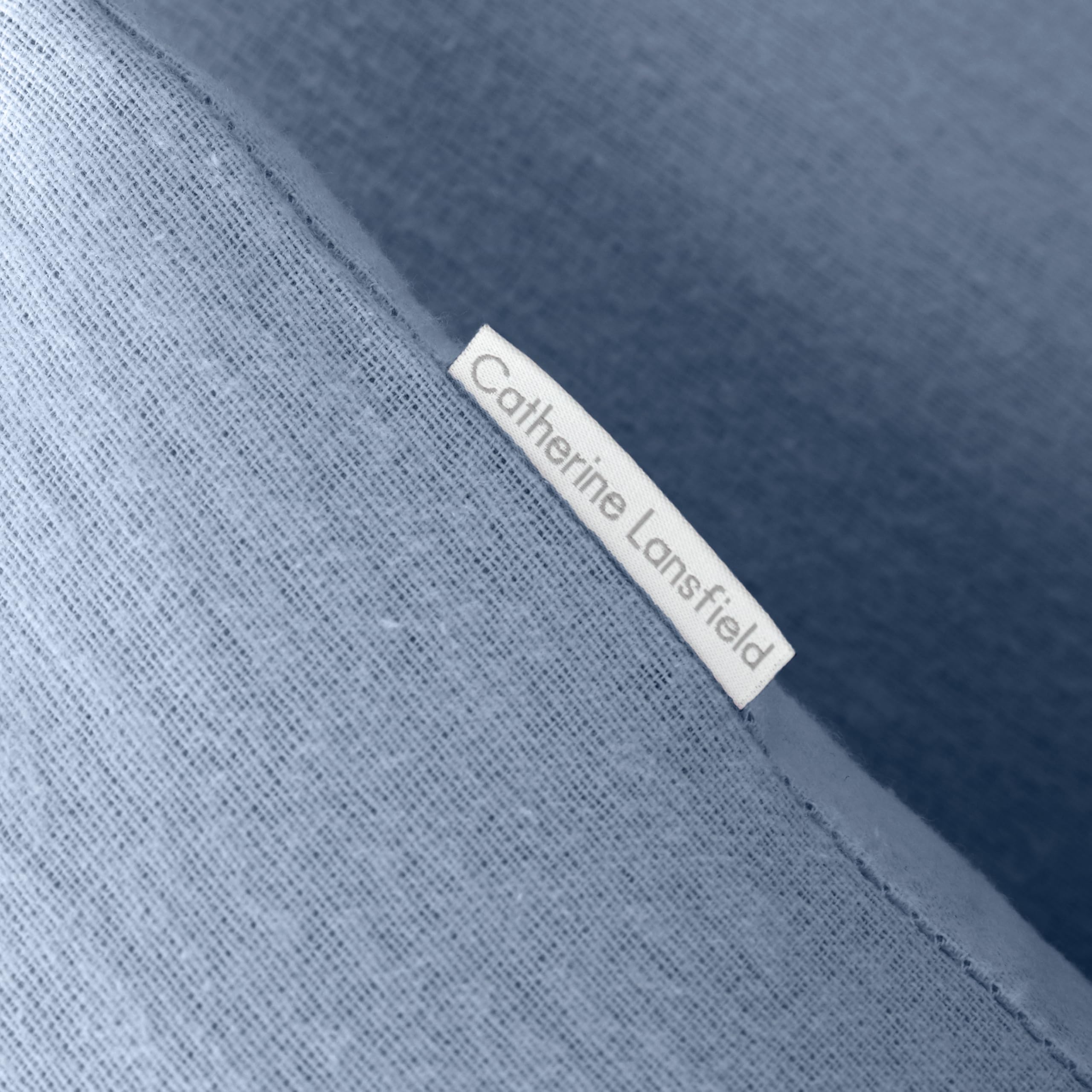 Catherine Lansfield Set copripiumino matrimoniale in cotone spazzolato con federe blu
