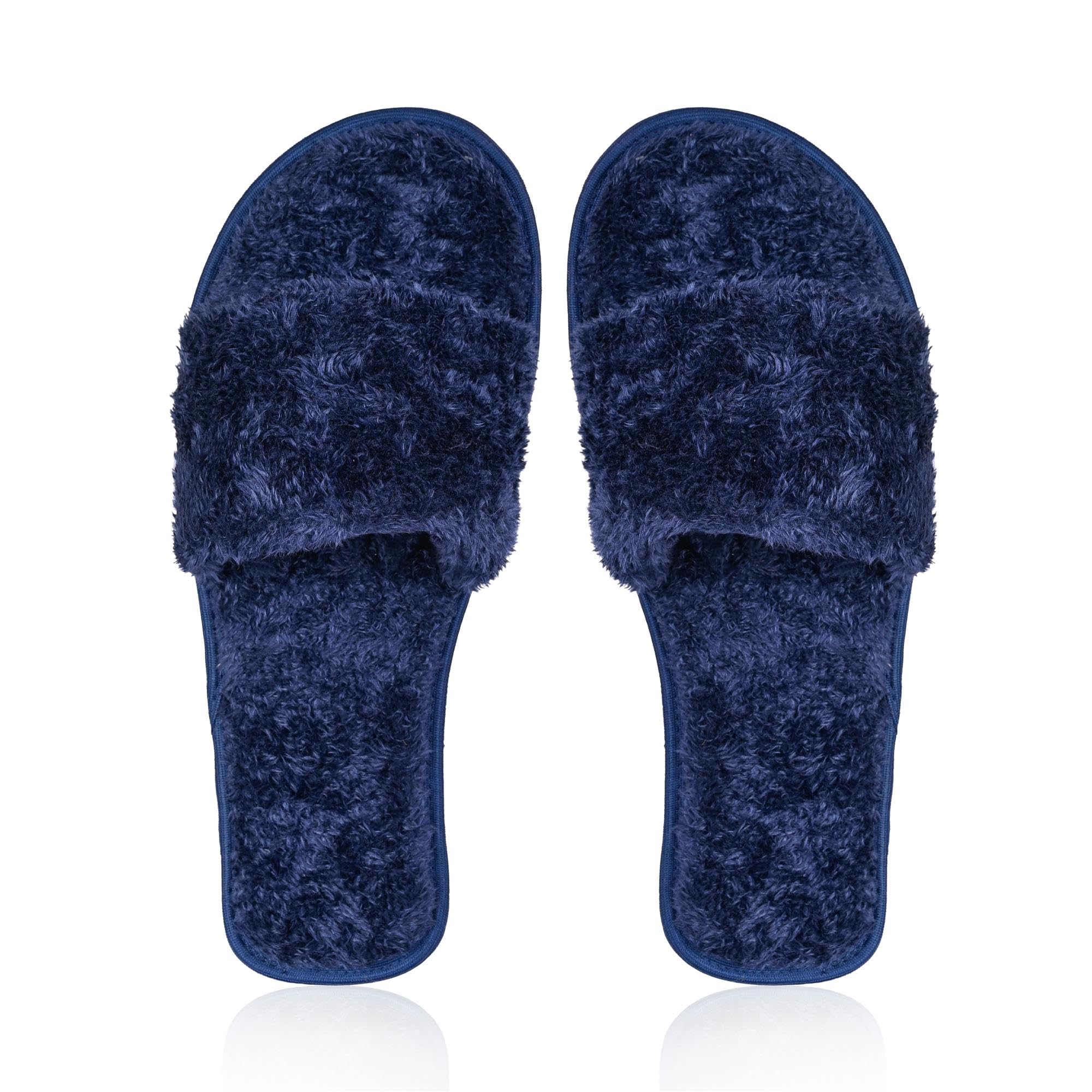 MIFUZI Mens Fur Slippers for Winter Indoor Home Bedroom Room House Carpet Furry Warm Cloth Slippers Lightweight Comfortable Antiskid Blue 6 (B09LD145NP) Amazon Price History, Amazon Price Tracker