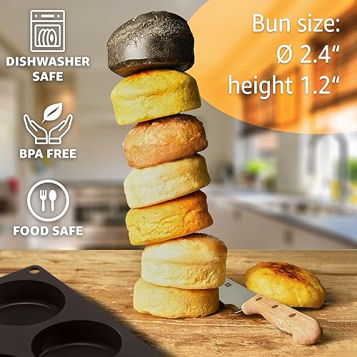 Miniatura 2 de LURCH Germany Flexiform - Molde para hornear panecillos de silicona antiadherente  Molde perfecto para pasteles pequeños o pan  12 cavidades para