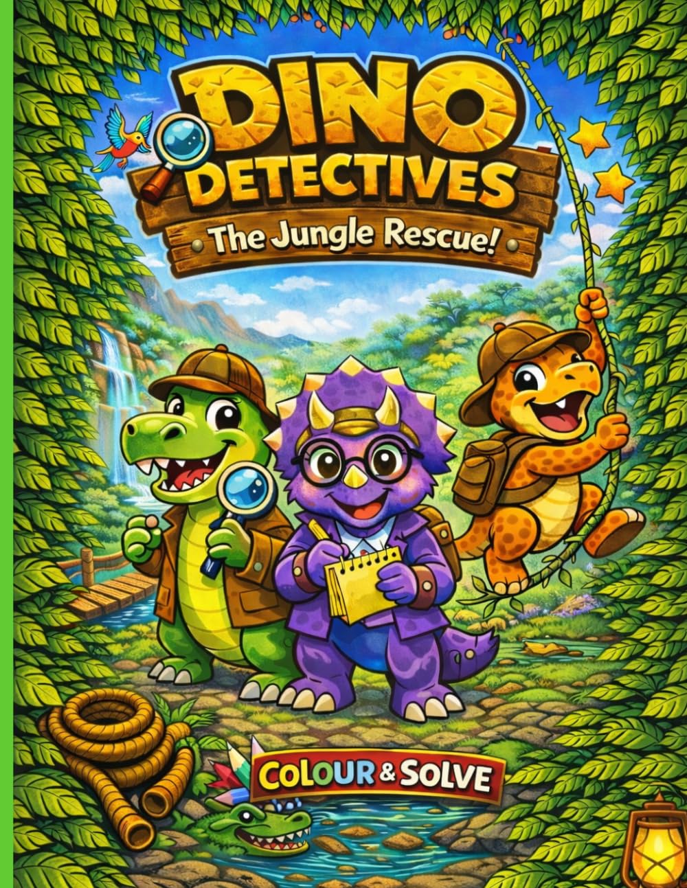 Dino Detectives: The Jungle Rescue: A Colour & Solve Adventure Book For Kids Ages 4-8