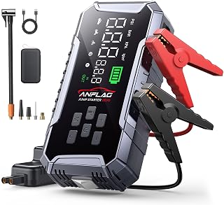 Starthilfe Powerbank für Pkw mit Kompressor 160PSI, ANFLAG 7000A 26800mAh Auto Starthilfe Powerbank für All Benzin und 12.0L Dieselmotor, Starter Powerbank mit Starthilfekabel, LED-Licht - Amazon product rated Grade A