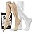 cerpite Zipper Compression Socks, 2 Pairs 15-20 mmHg Closed Toe Compression Stockings for Men Women