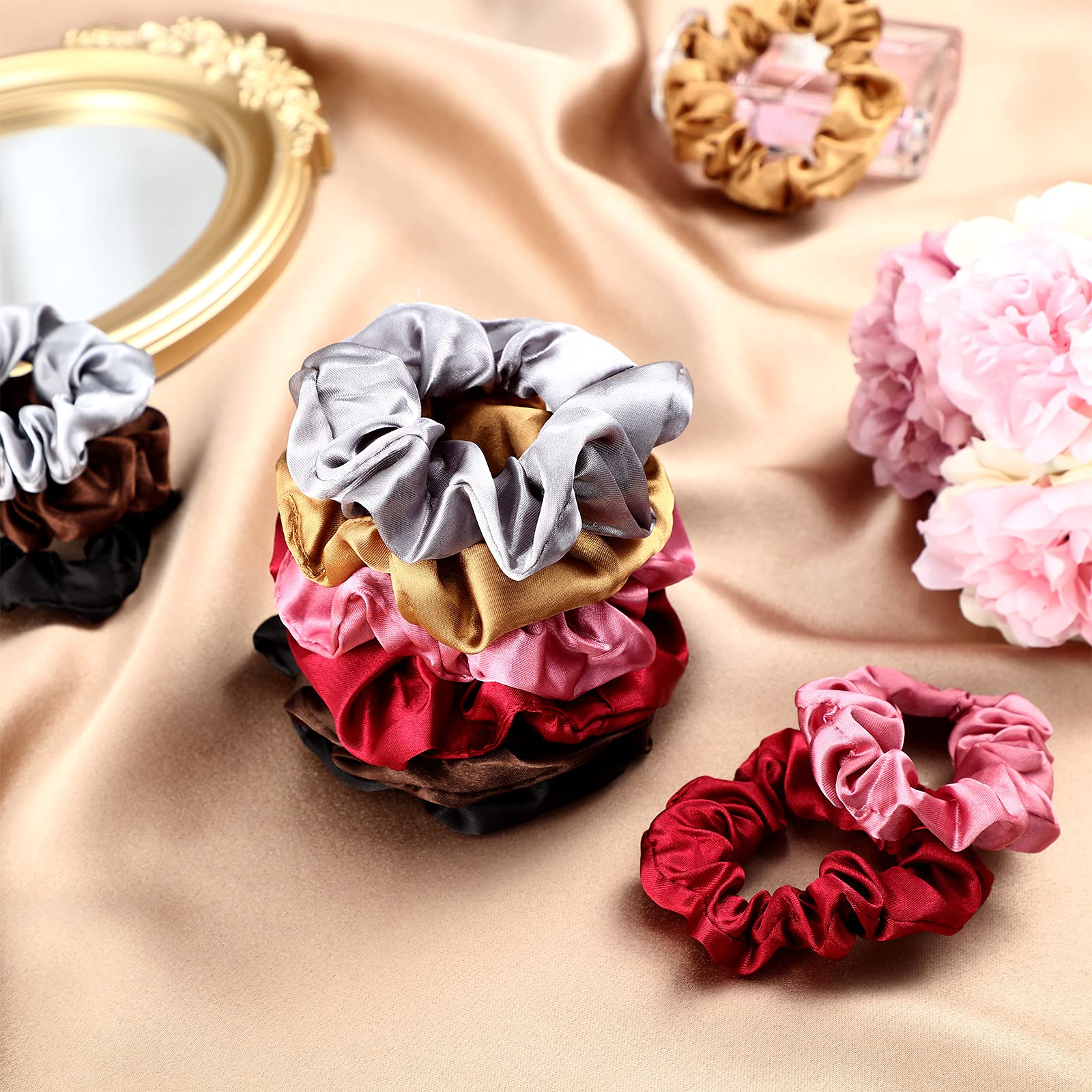 Amazon.com : WILLBOND 24 Pcs Satin Scrunchies for Women Silk  display picture 1
