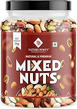 Nature Purify Mix Dry Fruit 1kg | Dried Almonds, Black Raisins, Cashewnuts, Cranberries, Black Dates & Many More | High Energy Dry Nut Snacks | Festive Gift