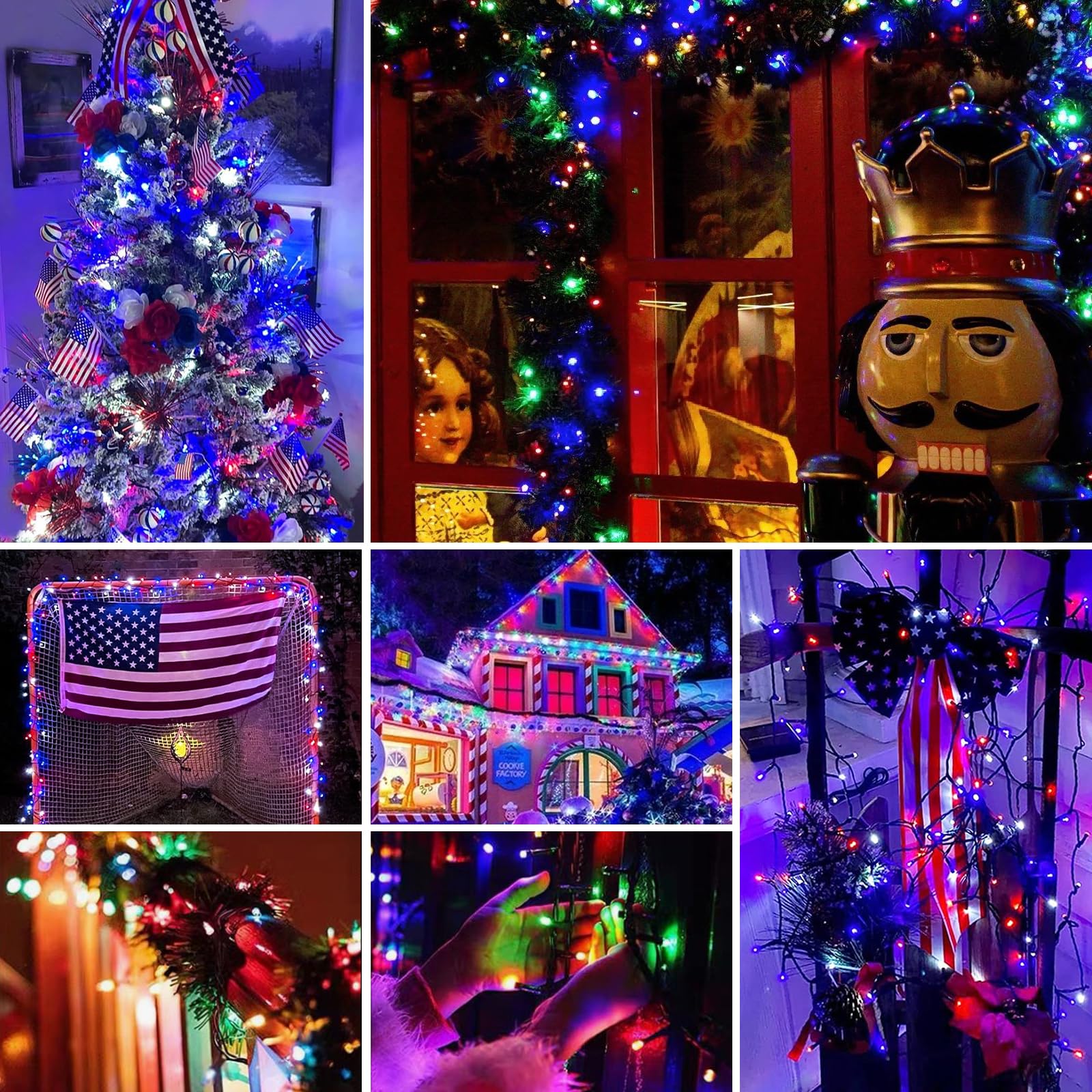 2 luci LED da 10 m, per esterni, catena di luci per albero di Natale, catena luminosa con timer a batteria, 100 LED, 8 modalità, IP67, catena luminosa per esterni e interni, ideali per Natale