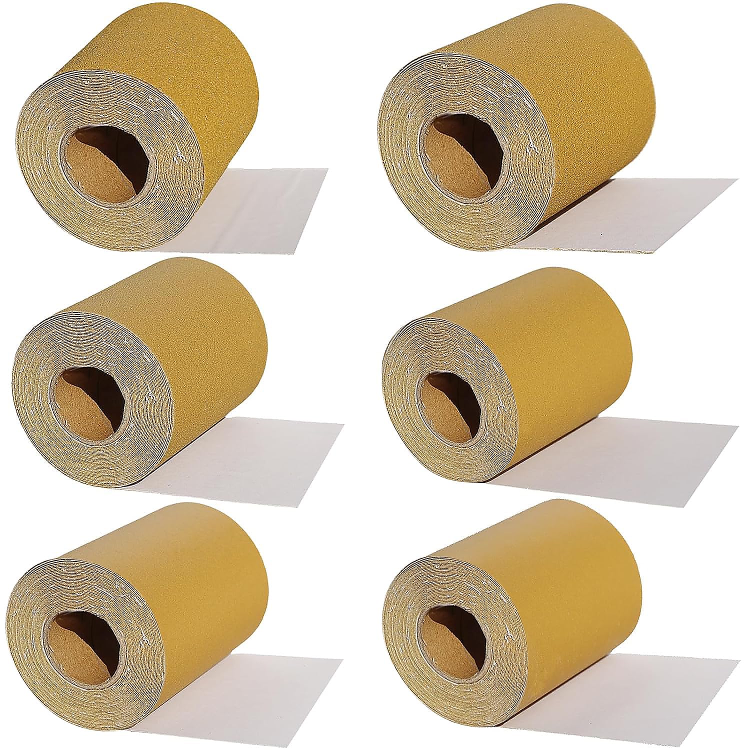 Total 30 Yards 2-3/4" Wide PSA Continuous Roll Kit - 80, 120, 180, 220, 320, 400 Grit Longboard Sandpaper, Self Adhesive Stickyback Sanding Sheets Paper for Automotive, Woodworking Sanding Blocks
