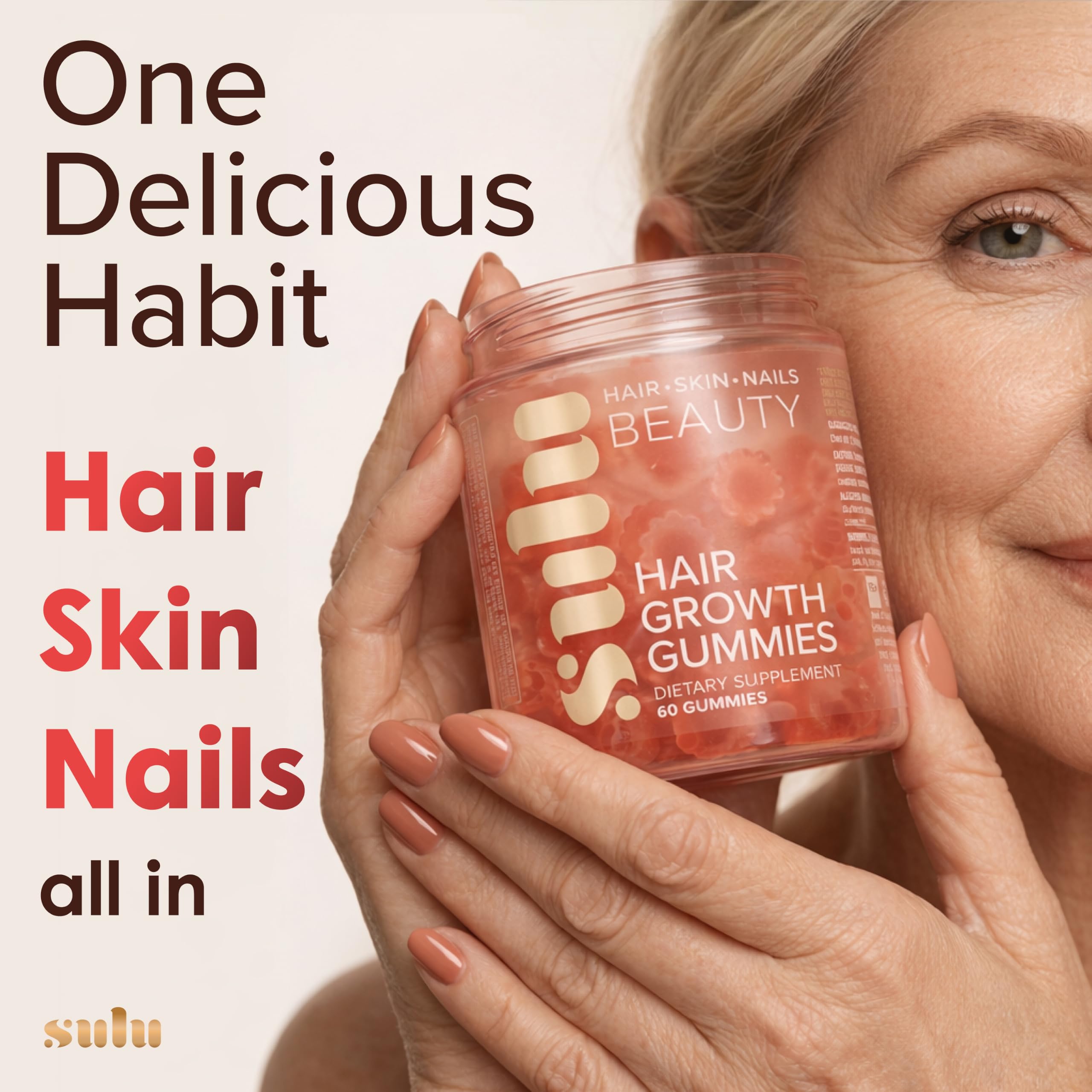 SULU Hair Growth Gummies - Biotin Supplements for Women - Hair Regrowth Skin Nails Vitamins — Amazon image 5