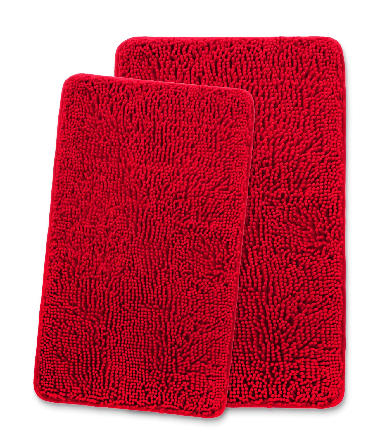 Yeaban Bathroom Rugs Sets 2 Piece,Thick Chenille Bath Mats,Absorbent and Washable Bath Rug Non-Slip, Extra Soft Rugs for Bathroom Floor,Tub,Shower and Sink(20"x32" and 24"x36",Red) โ image 1