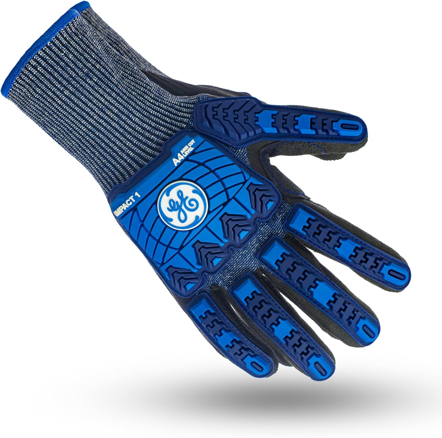 GE TPR Impact Level 1 Gloves - Micro Foam, A4 Cut, 13 GA, Nitrile, Grip for Demolition, Anti-Vibration, Breathable Gloves