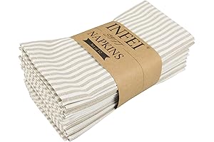 Plain Striped Cotton 12-Pack Clothes Napkins, 40 x 30cm