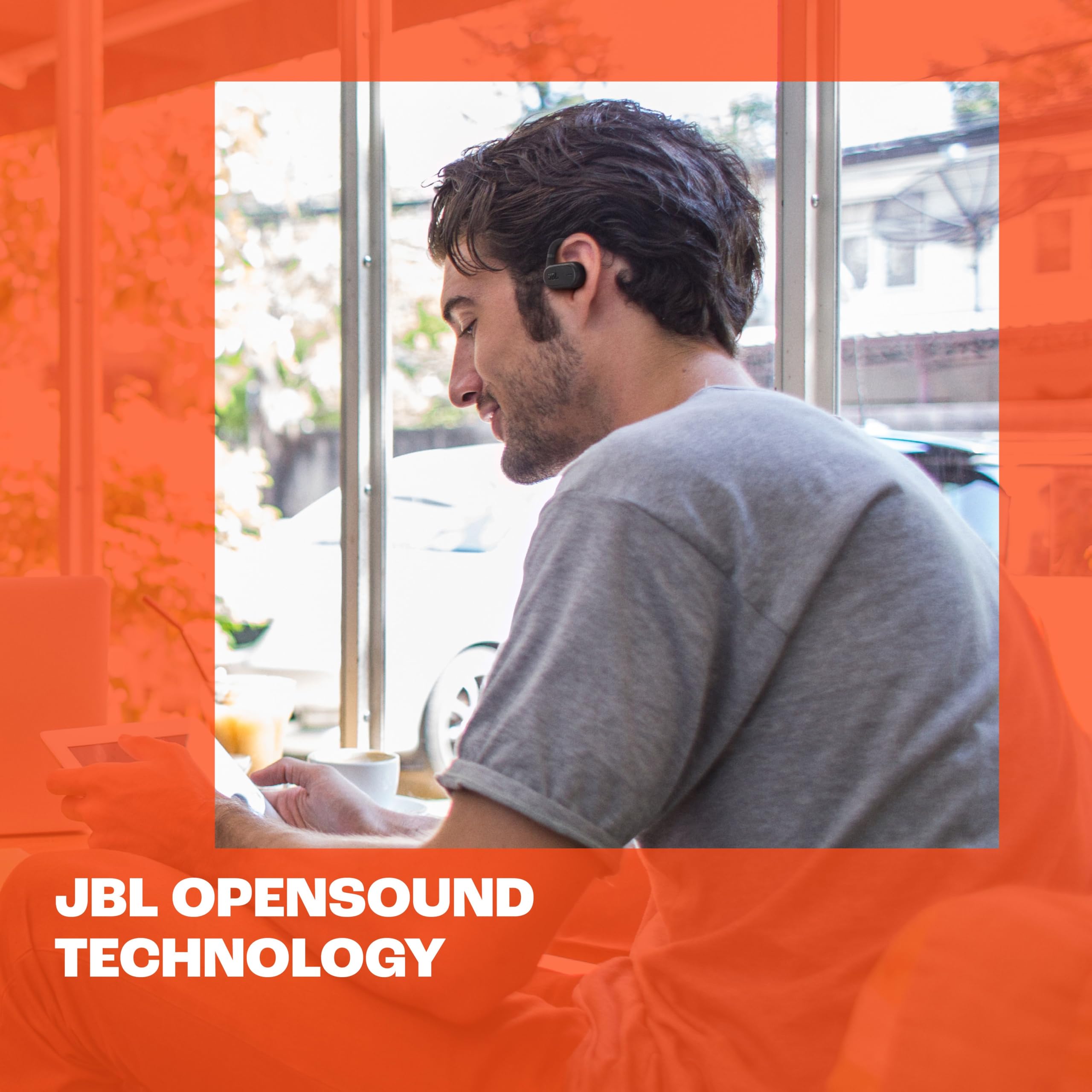 JBL Soundgear Sense Auricolari In-Ear True Wireless Bluetooth con Design Open Ear, Impermeabili a Schizzi e Polvere IP54, Bassi Puri, Dual Connect, 4 Microfoni, fino a 24 h di Autonomia, Nero