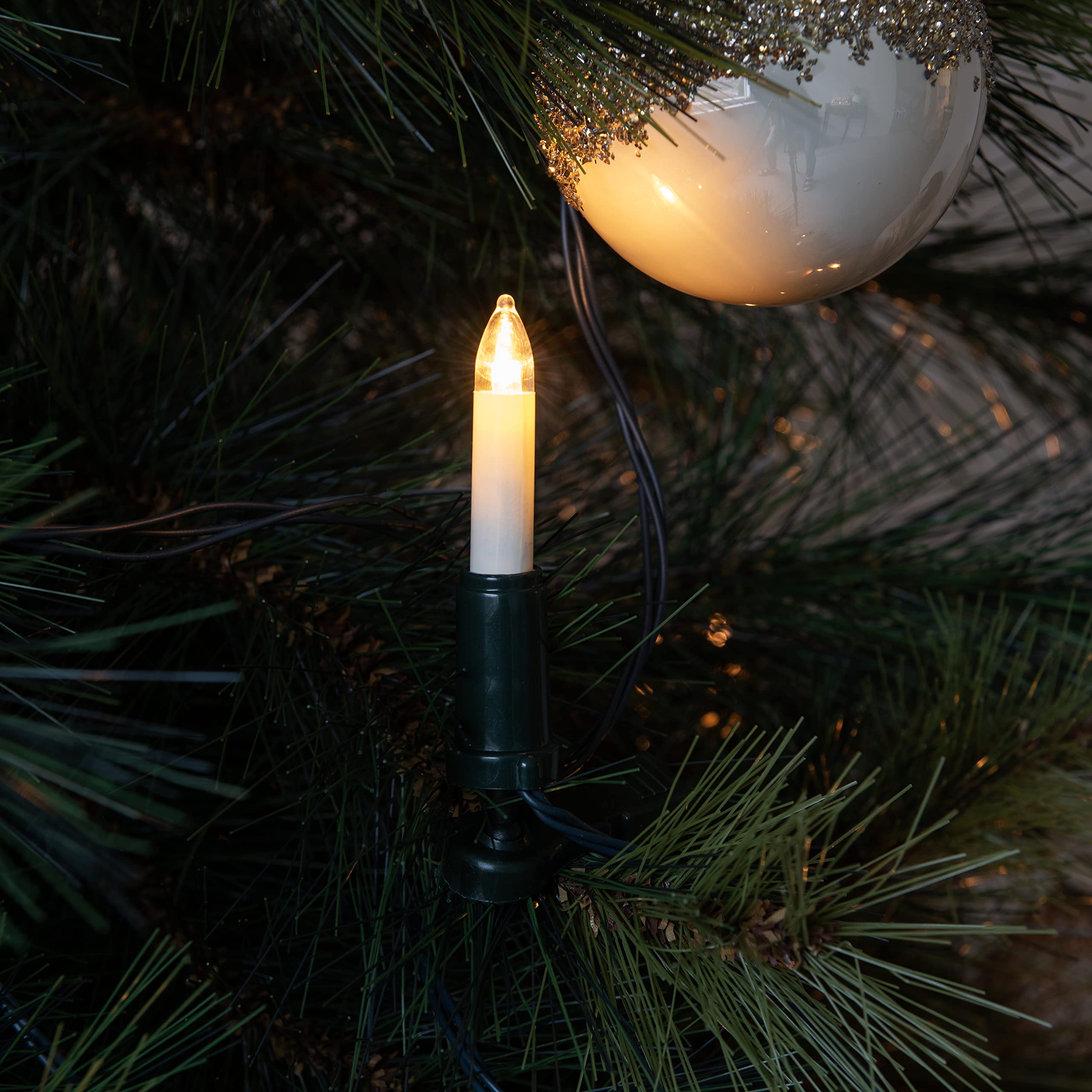 Konstsmide 1109-020 - Catena per albero a LED, con 25 diodi ambra, 4,5 V, interno, 3,6 W, cavo verde