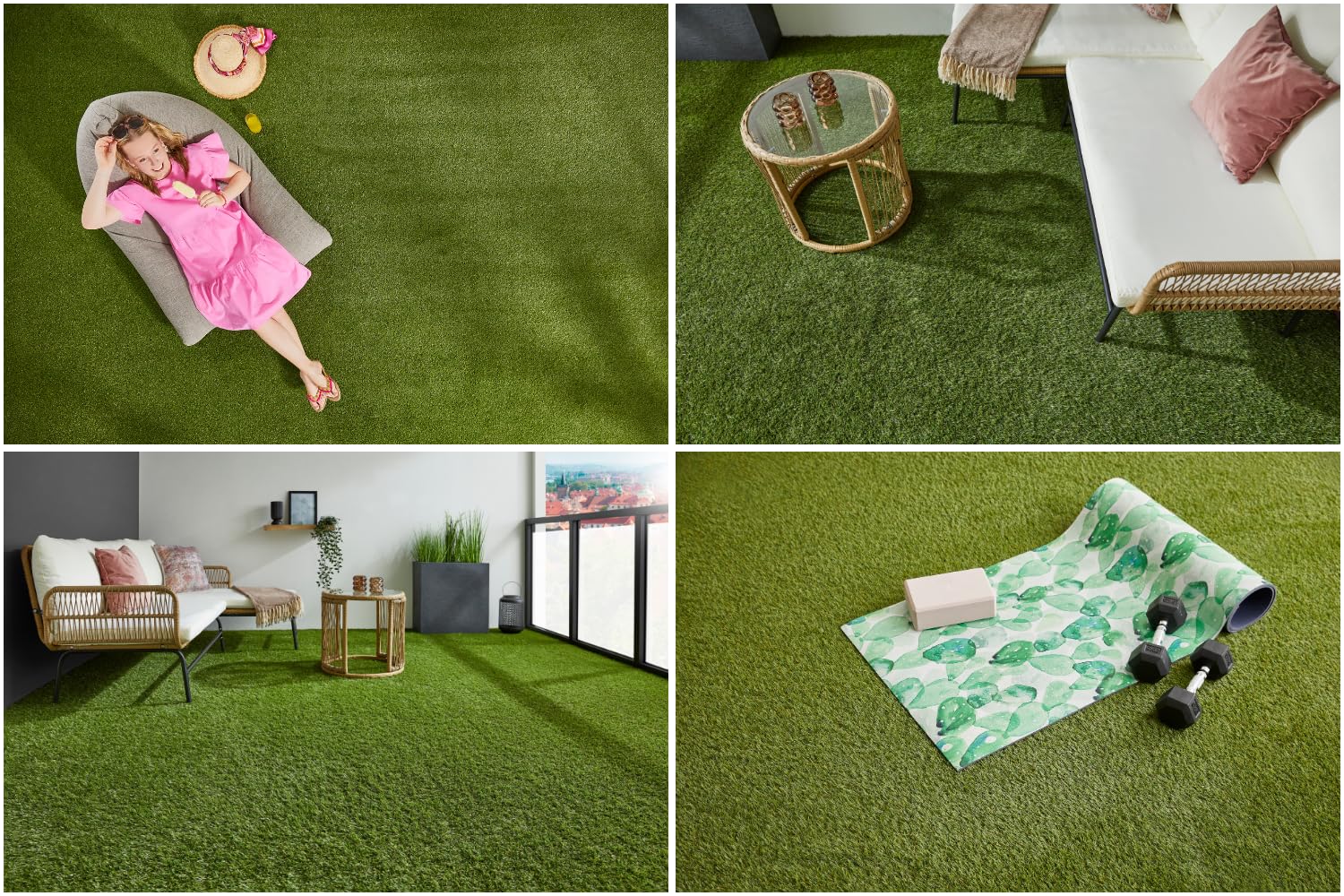 andiamo Premium Kunstrasen Koh Samui – 30 mm Rasenteppich, UV-beständig & wetterfest, natürlich wirkender Outdoor-Kunstrasen mit Drainage für Garten, Balkon & Terrasse, 200 x 300 cm