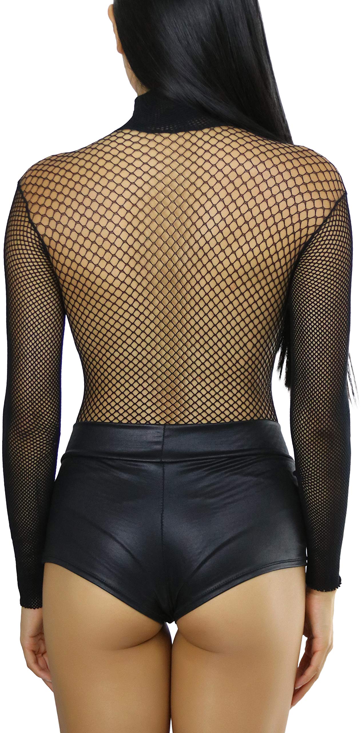 ToBeInStyle - Body de malla para mujer - Negro - Talla unica
