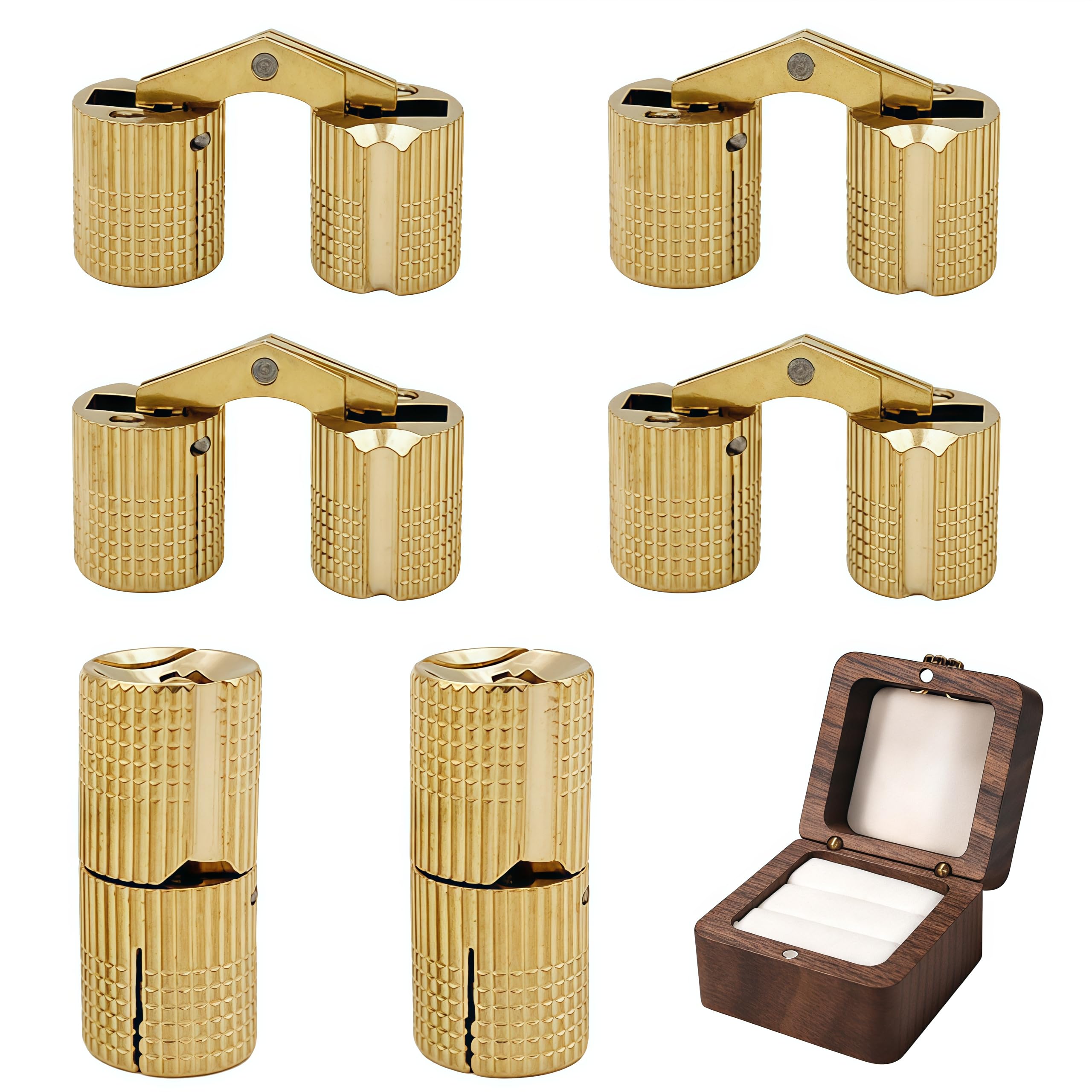 Vbnexyr Regular Hinge 6 Piece Pack Of 180 Degree Openable Brass Concealed Hinges Suitable For Jewelry Boxes Music Boxes Diy Woodworking 12Mm