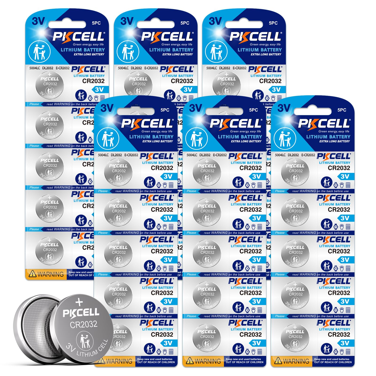Amazon | CR2032 コイン電池 3V 水銀なし リチウムボタン電池 PKCELL