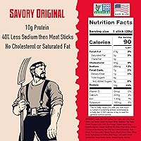 Vista 2 de AGRO POWER Barras de Carne Seca Vegana, Original Sabrosa a Base de Plantas, Bolsa de 7 Barras con 10g de Proteína, Sin GMO, 40% Menos Sodio, Cero