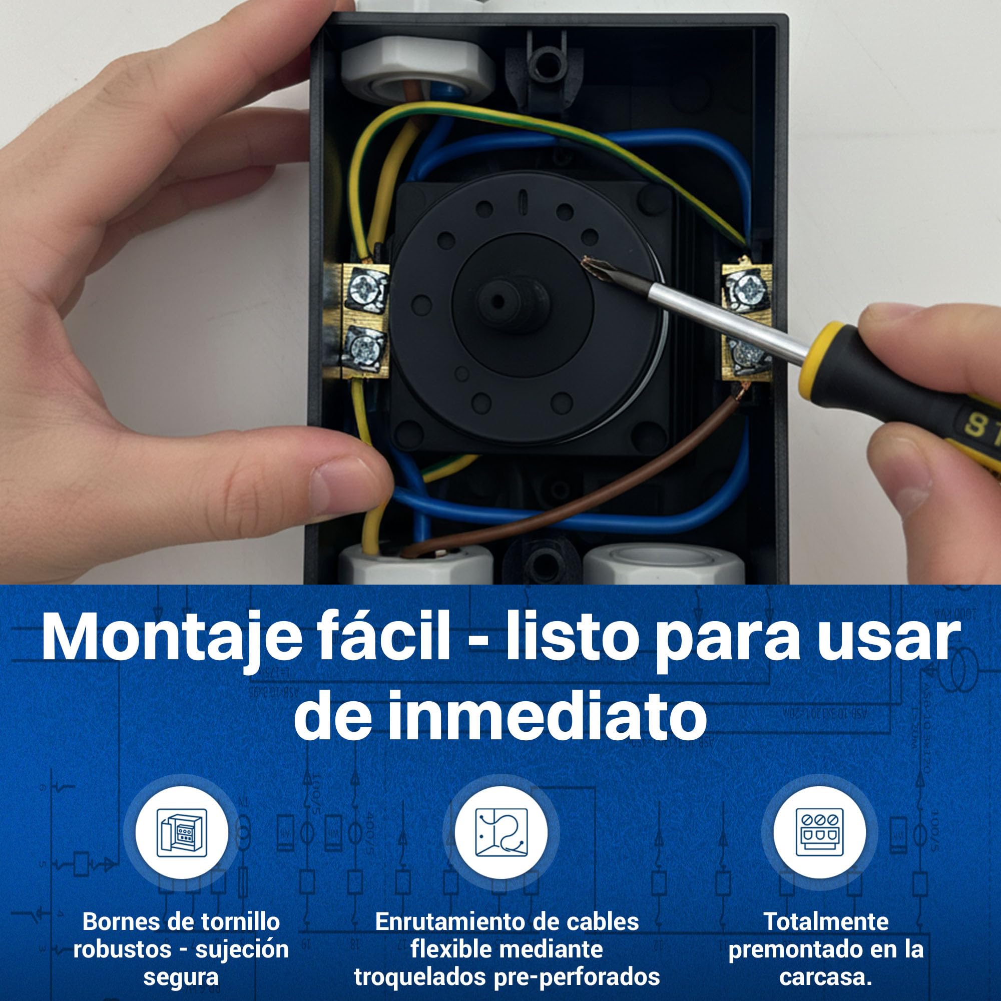 Interruptor principal 16A, IP 65, 3 polos en la carcasa, interruptor giratorio para todos los requisitos industriales
