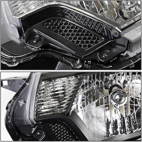 Miniatura 7 de Auto Dynasty Conjunto de faros delanteros modelo halógeno compatible con Toyota Tacoma de 2 generación 2012-2015, par, carcasa negra, lente
