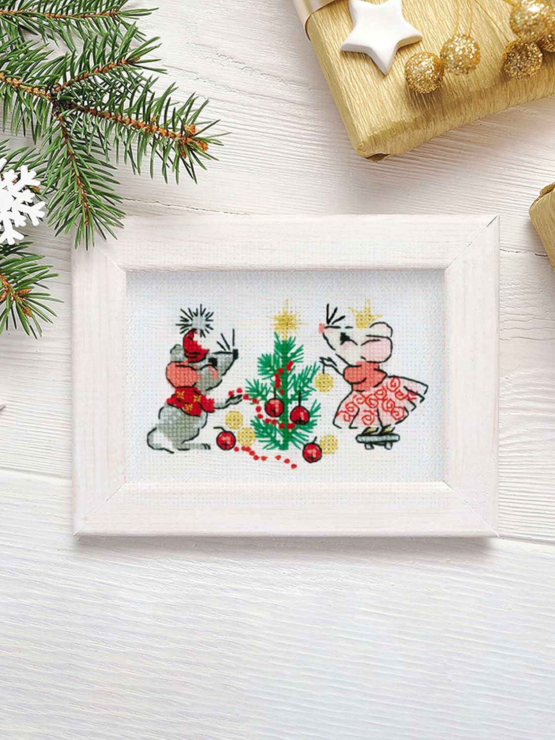 RIOLIS - Waiting for a Holiday 1823, Cross Stitch Kits 6,30" x 5, 11", Cross Stitch Kits for Beginners & Advanced, Crossstitching Kit Adult, Embroidery Counted Stitching Kit