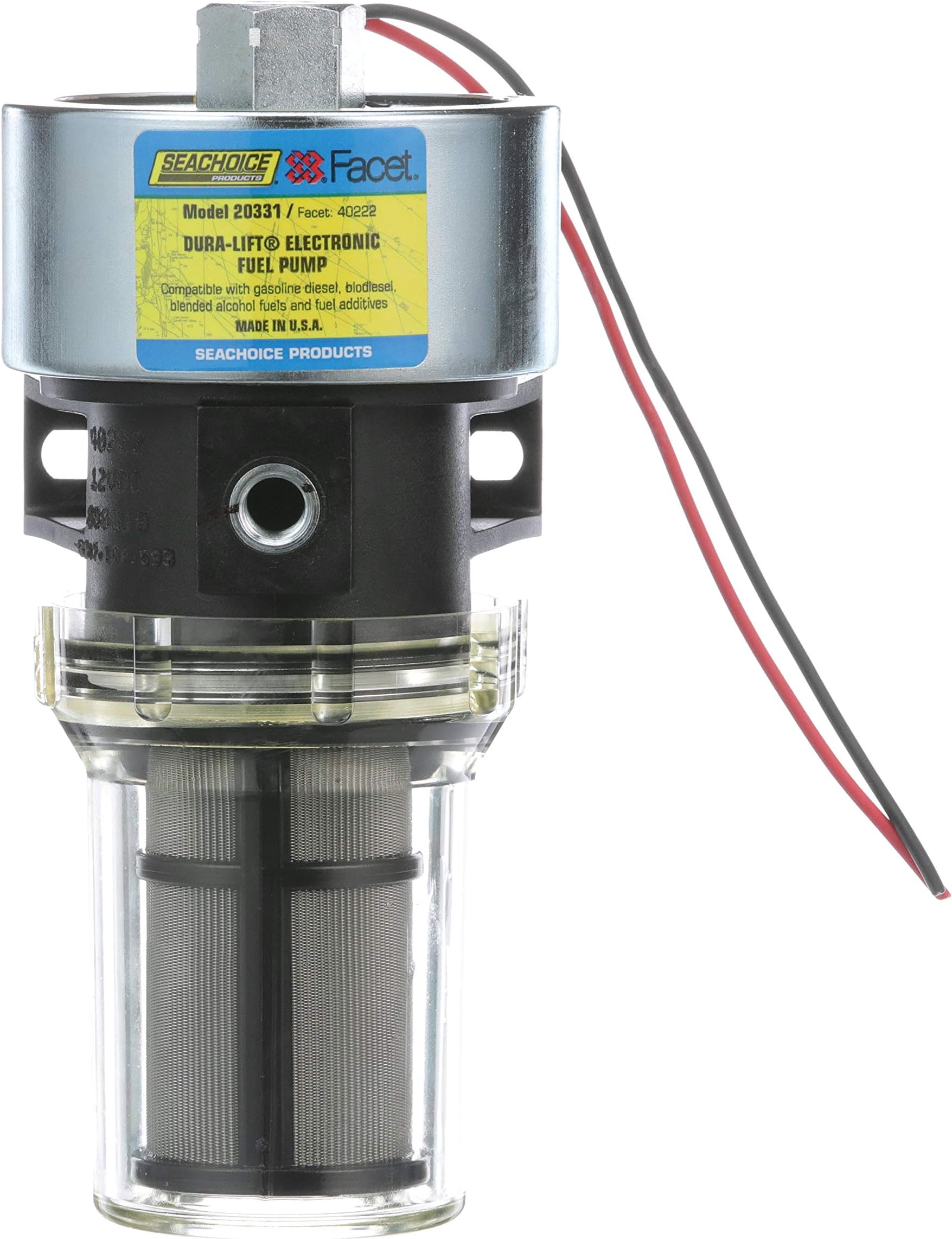 SEACHOICE Dura-Lift Electronic Fuel Pump, Solid State Construction, 120 in. Lift, 11.5-9 PSI, 33 GPH