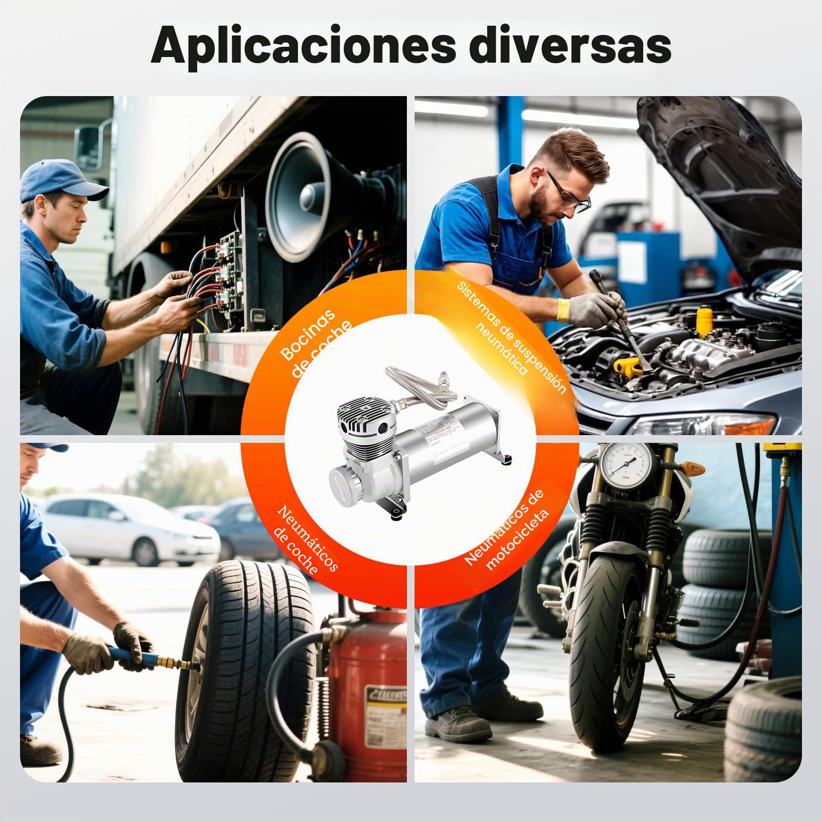 Compresor de suspensión neumática portátil de alto voltaje compresor de aire compresor de aire 200PSI 12V para bocina de coche sistemas de suspensión neumática