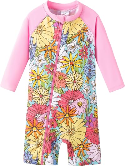 UMELOK Baby Girl Swimsuit Infant Rash Guard Swimwear UPF 50+ Sun Protection Bathing Suit