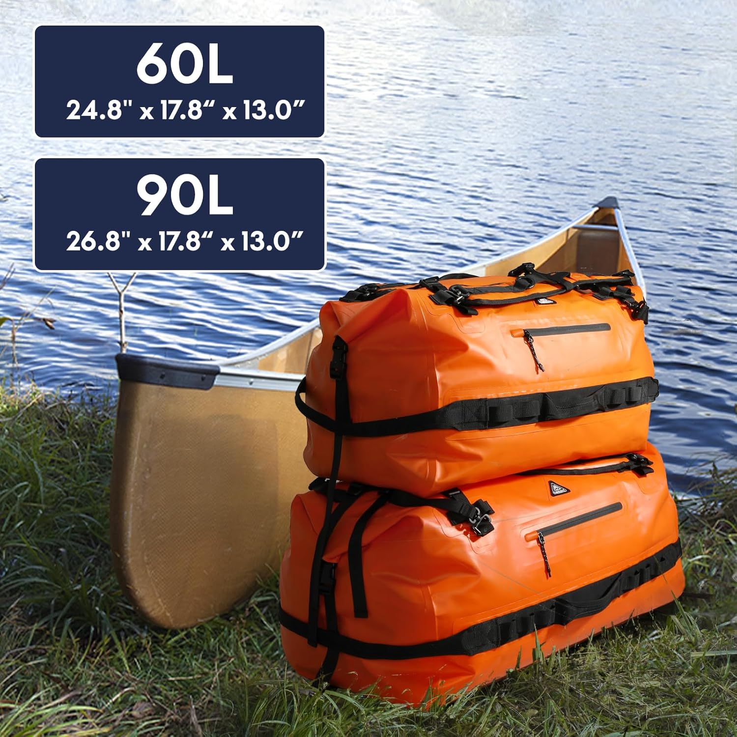 Haimont Large Waterproof Duffel Backpack Roll-Top Heavy Duty Dry Duffle Bag for Boating, Travel, Camping, Kayaking, Motorcycle, 60L/90L - Image 7