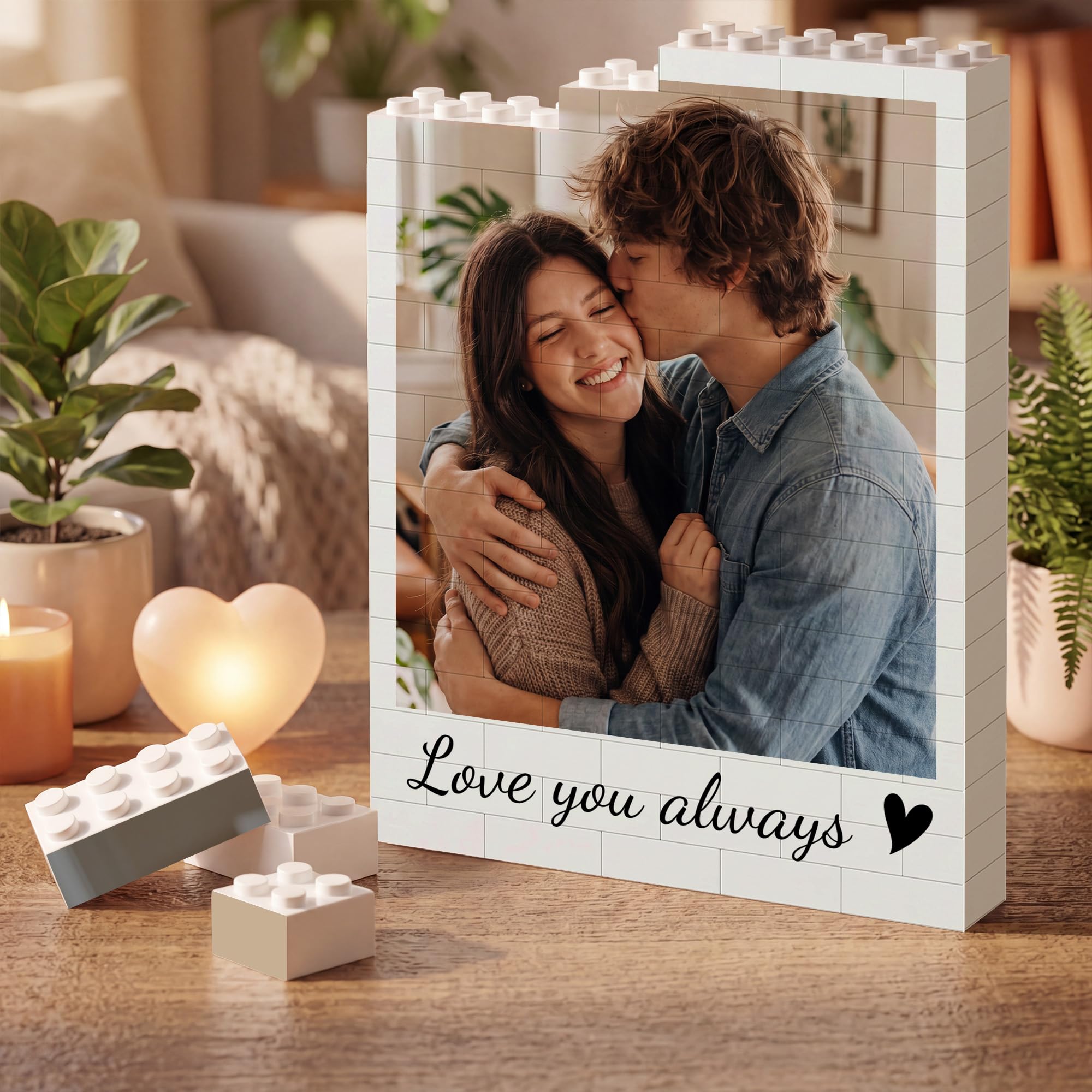 Easycosy Custom Building Bricks Photo Block Gifts for Boyfriend Anniversary | Personalize…